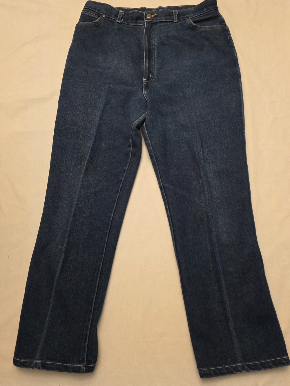 Chic Women's High Rise Blue Boot Straight Leg Jeans sz20 Long